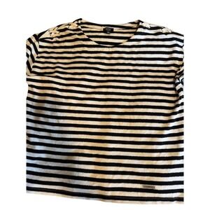 Jones New York XXL‎ Coastal Chic Striped Sweater Nautical Rope Shoulder Detail